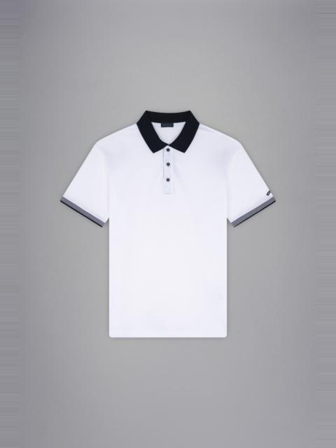 Paul & Shark COTTON PIQUE POLO SHIRT WITH TRICOLOUR DETAILS