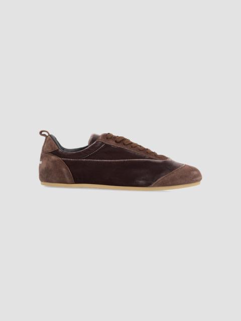 Jil Sander Women's Etage Velvet & Suede Low-Top Sneakers - Chocolate Plum
