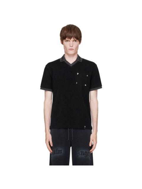 Palm Angels Black Palm Type Short Sleeve Polo