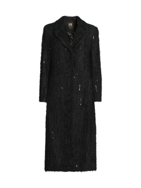 MILLY Women's Rhinestone-Embellished Long Coat - Black