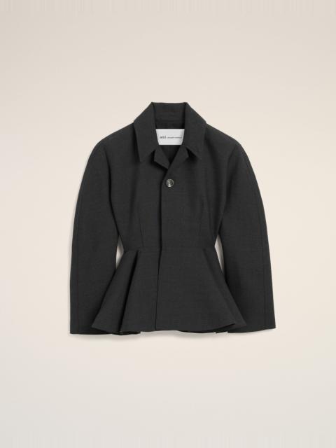 AMI Paris GREY PEPLUM WOOL JACKET