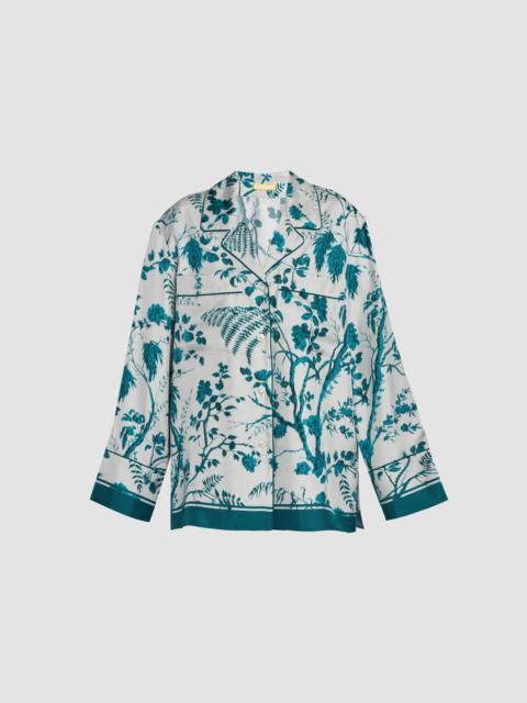 Erdem BOTANICAL PRINT SILK TWILL PYJAMA SHIRT