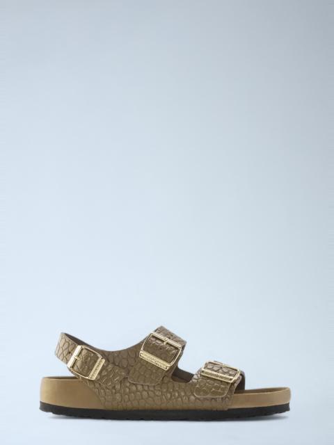 BIRKENSTOCK Embossed Leather Three Strap Sandals