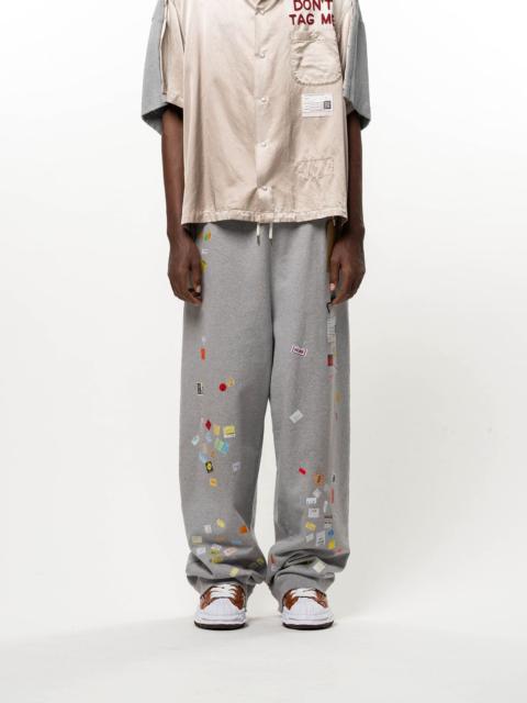 Maison MIHARAYASUHIRO Price Tag Sticker Printed Sweat Pants