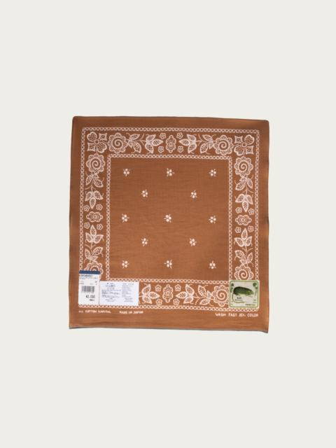 Kapital Fastcolor Selvedge Bandanna (ESCARGOT FLOWER) 15x15 - Brown