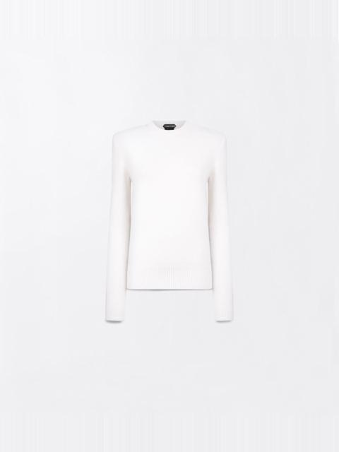 TOM FORD COTTON CASHMERE CREWNECK KNIT WITH STRUCTURED SHOULDERS