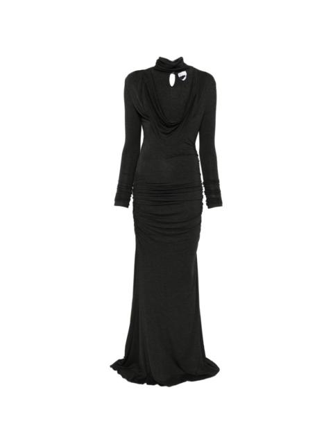 Blumarine turtleneck draped dress