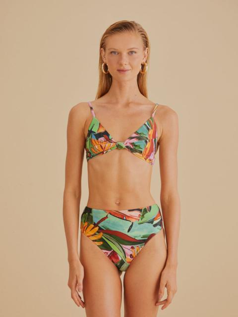 FARM RIO Banana Foliage High Waisted Bikini Bottom