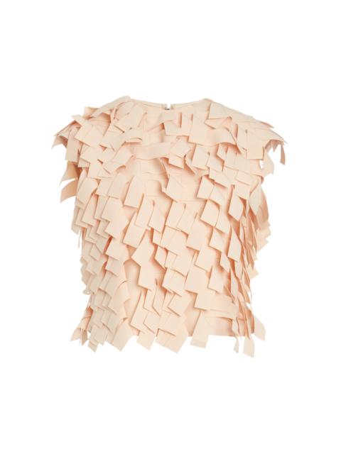 A.W.A.K.E. MODE Open Back Top With Rectangle Detail (Metal Lip Fastening) nude