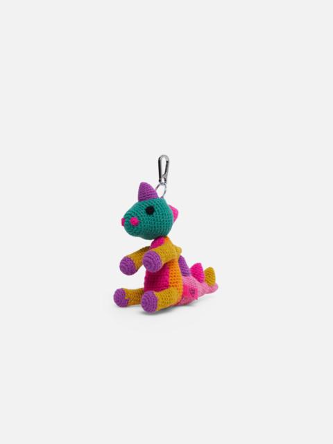 The Elder Statesman CROCHET DINOSAUR KEYCHAIN CHARM