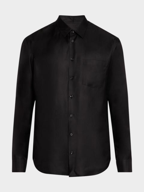 GIORGIO ARMANI Men's Silk Twill Dress Shirt