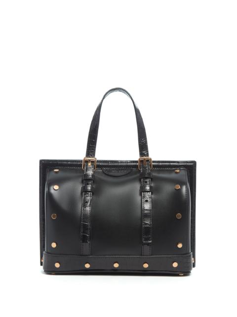 GABRIELA HEARST Dottor G Bag in Black Leather with Crocodile Leather Details