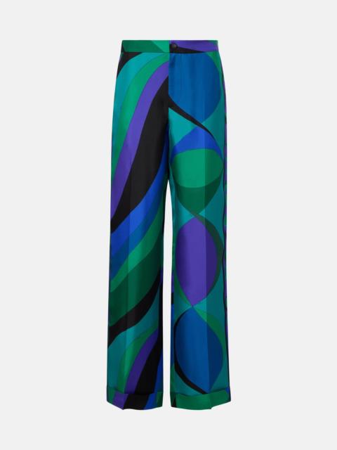 PUCCI Printed silk wide-leg pants