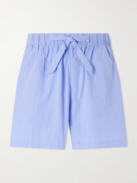 TEKLA Straight-Leg Striped Organic Cotton-Poplin Shorts