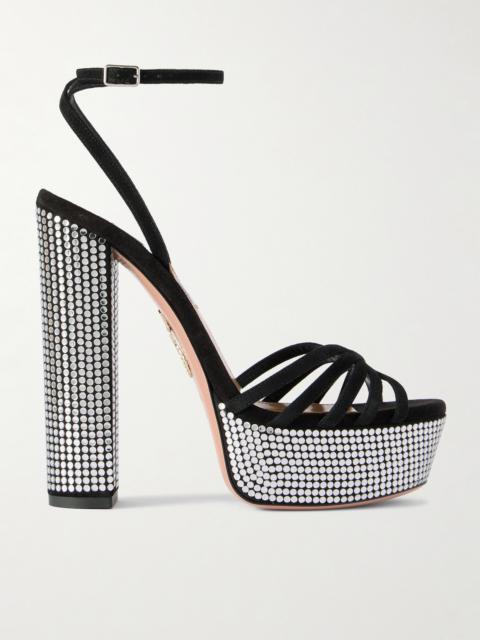 AQUAZZURA Night Fever 140 Suede Platform Sandals