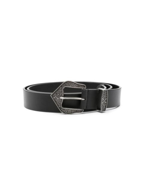 Arrows-motif leather belt