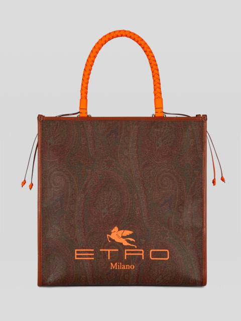Etro PAISLEY SHOPPING BAG WITH FLUO LOGO