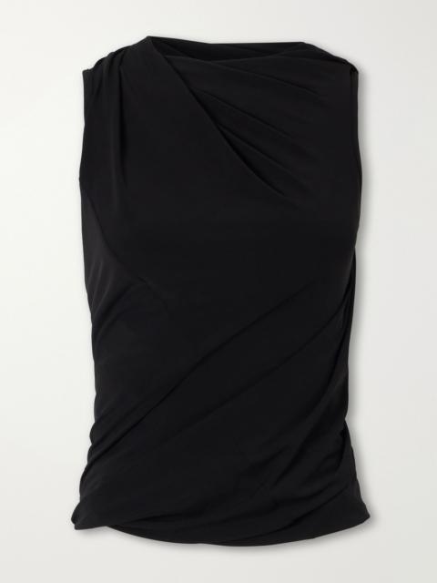 Rick Owens Luna draped crepe-jersey tank Black