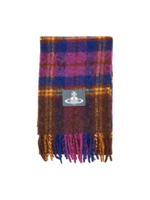 Vivienne Westwood tartan logo-detail scarf