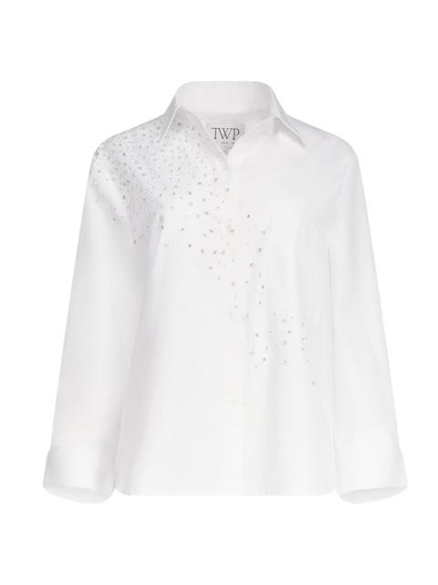 TWP Women's Next Morning Embellished Cotton Shirt - White