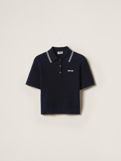 Miu Miu Cotton crocheted polo shirt
