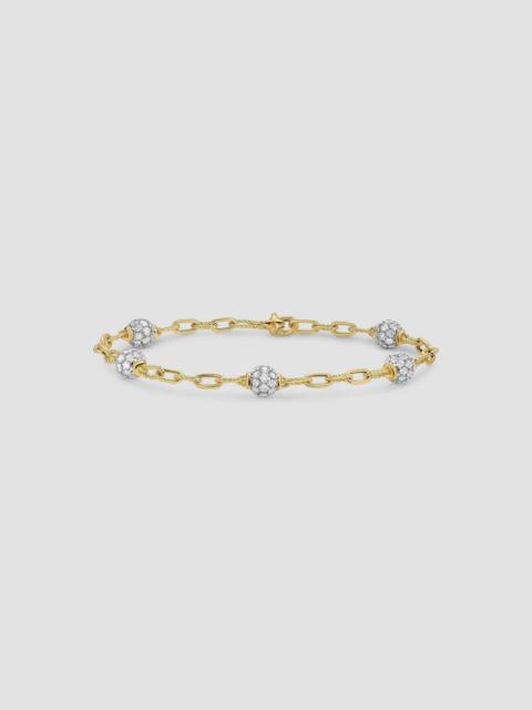 DAVID YURMAN Women's DY Madison Pavé Bead Chain Bracelet in 18K Yellow Gold - Diamond