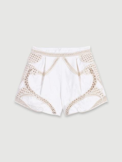 maje Crochet-knit shorts