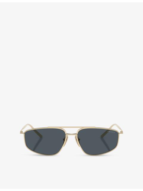 Prada PR C51S Pillow-Frame Metal Sunglasses