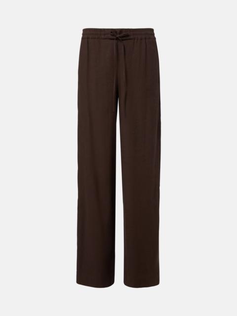 Vince Linen and rayon-blend wide-leg pants