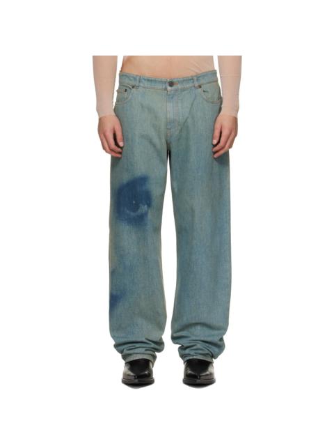 Jean Paul Gaultier Blue 'The Face Denim' Jeans