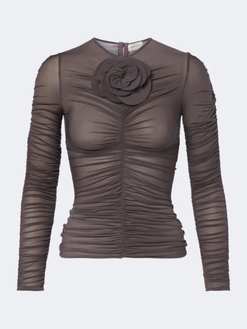 MAGDA BUTRYM Floral-appliqué ruched top