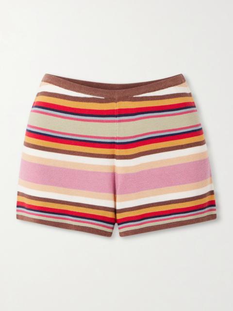 FAITHFULL Playa Striped Knitted Shorts