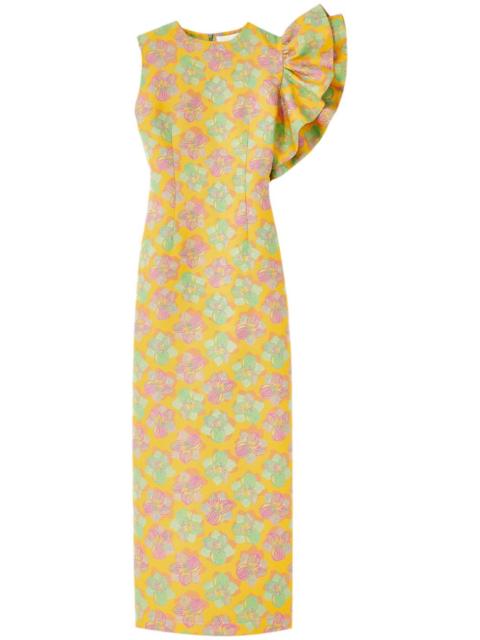 DESTREE one-shoulder floral midi-dress