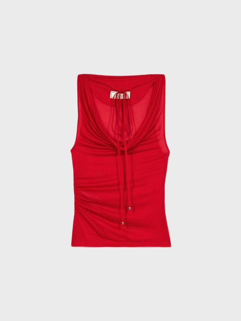 Blumarine SABLÉ JERSEY TOP WITH STRINGS