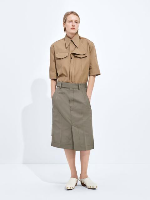 Bottega Veneta Cotton and Silk Gabardine Skirt