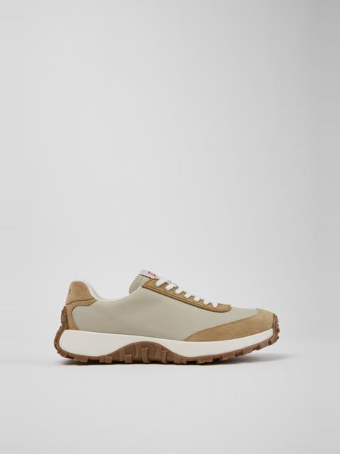 CAMPER Drift Trail Beige Leather and Nubuck Sneakers for Men.