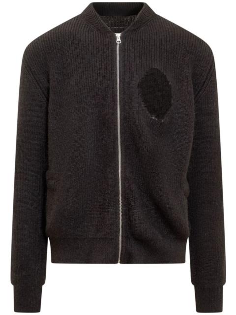 MM6 Maison Margiela distressed-detail knit cardigan
