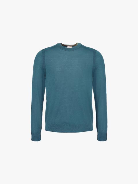 Crewneck long-sleeve merino-wool jumper