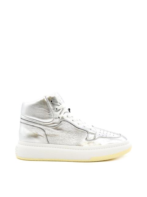 MM6 Maison Margiela High-Top Lace-Up Sneakers in Silver