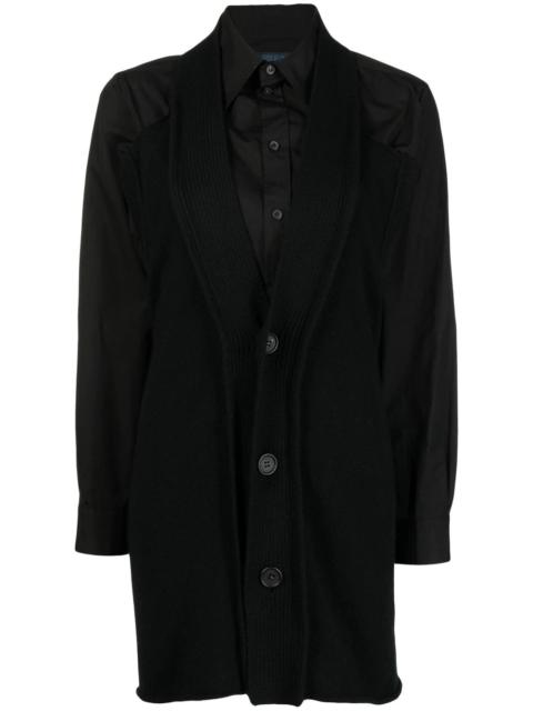 Yohji Yamamoto cardigan-effect long-sleeved shirt