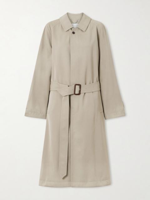 Maison Margiela Belted Wool-gabardine Trench Coat
