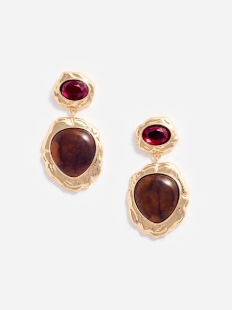 self-portrait Mottled Gold Multi Tiered Earrings