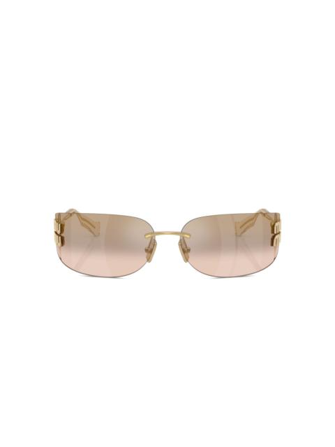 Miu Miu logo-plaque rimless sunglasses