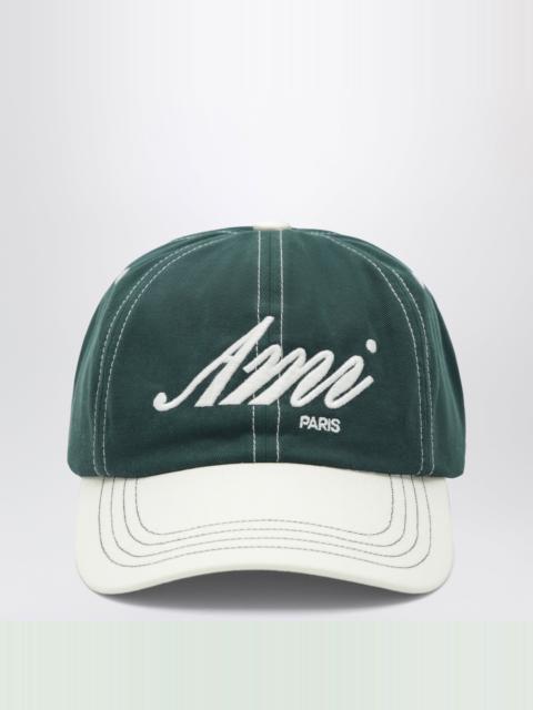 AMI Paris Signature Green Cotton Cap