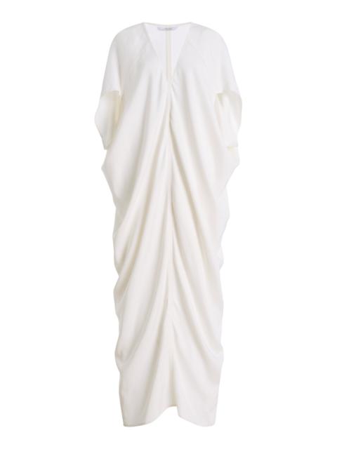 BONDI BORN® Lyon Satin Maxi Caftan Dress white