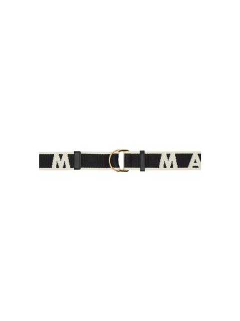 Marni Black & Off-White Logo Belt