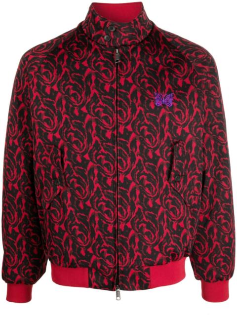 NEEDLES graphic-pattern funnel neck jacket