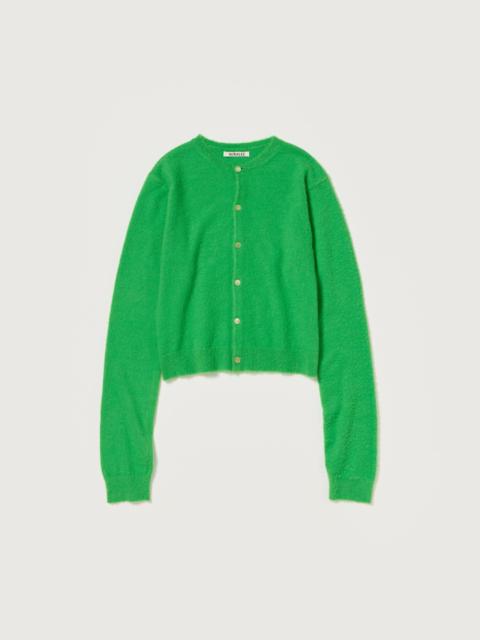 AURALEE BRUSHED CASHMERE COTTON KNIT CARDIGAN