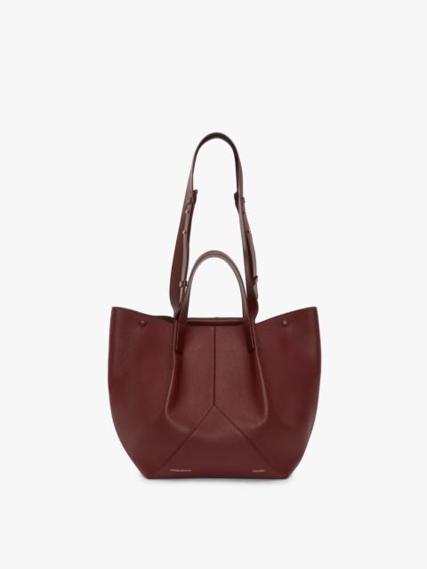 Victoria Beckham The Medium Tote In Burgundy Leather