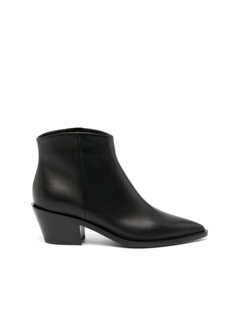 60mm pointed-toe leather boots
